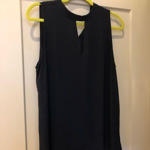LOFT navy sleeveless blouse